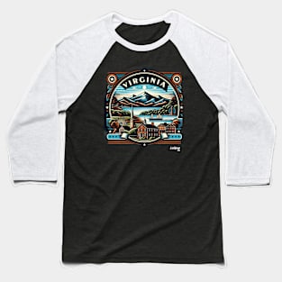 Virginia Reverie: Colonial Charm - American Vintage Retro style USA State Baseball T-Shirt